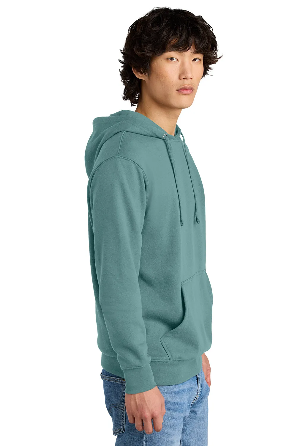 Pull à capuche en polaire très important pour hommes District avec poche kangourou - Bleu eucalyptus