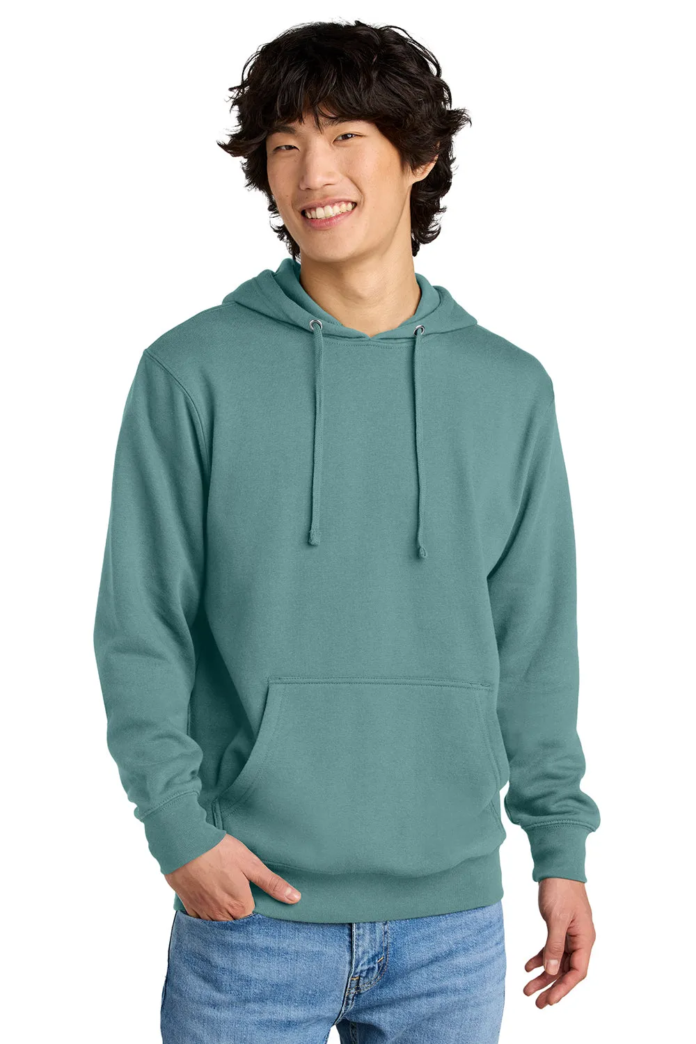 Pull à capuche en polaire très important pour hommes District avec poche kangourou - Bleu eucalyptus