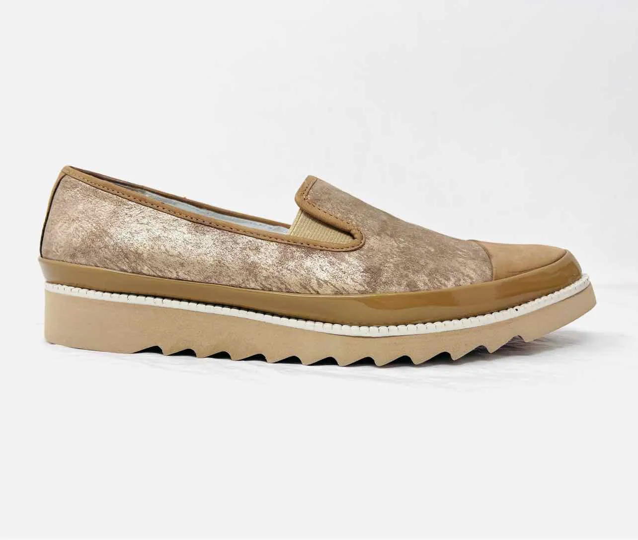 Chaussures de marque Donald Pliner Taille 8 Marron Clair Métallisé à Enfilage Rapide