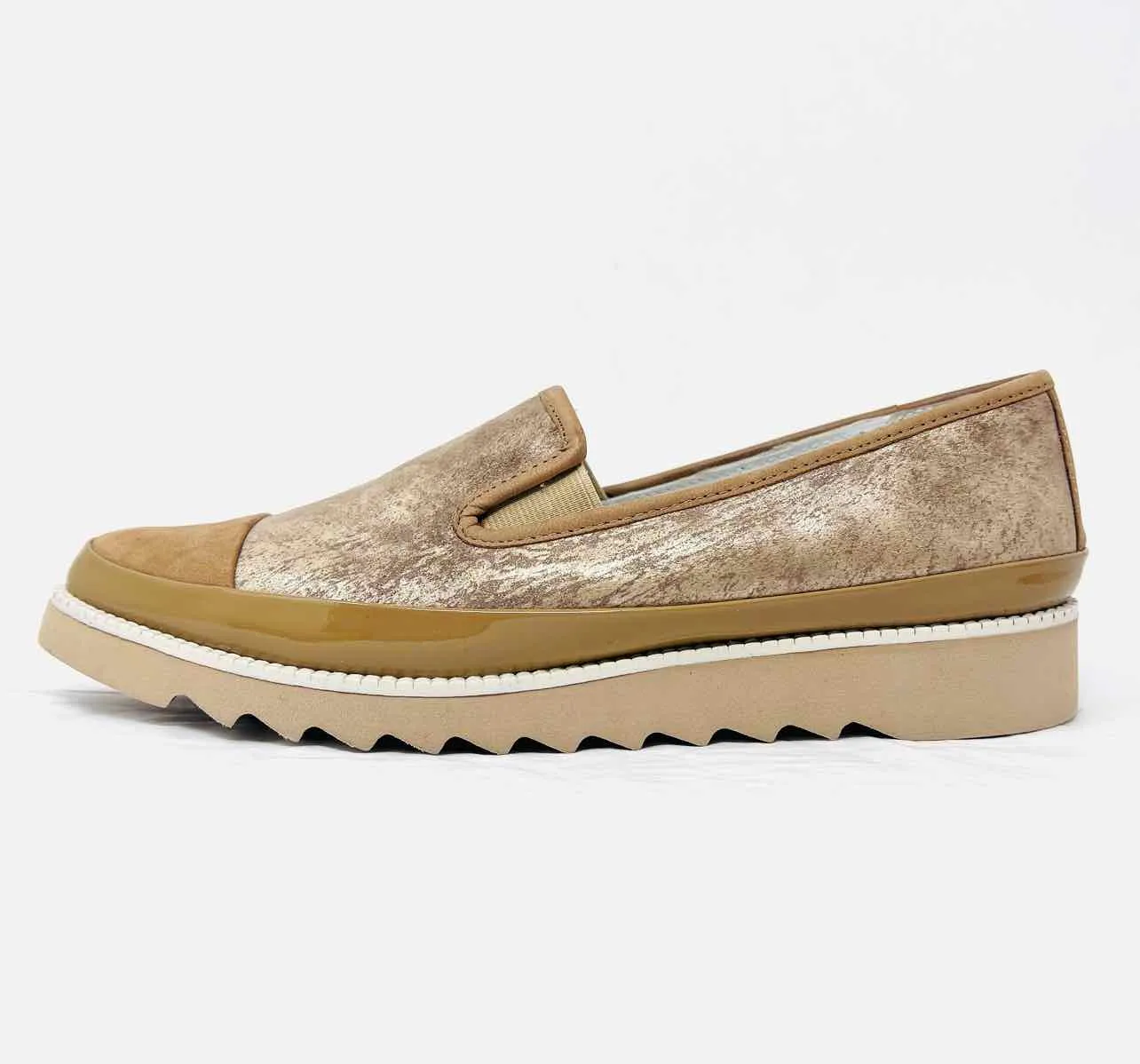 Chaussures de marque Donald Pliner Taille 8 Marron Clair Métallisé à Enfilage Rapide