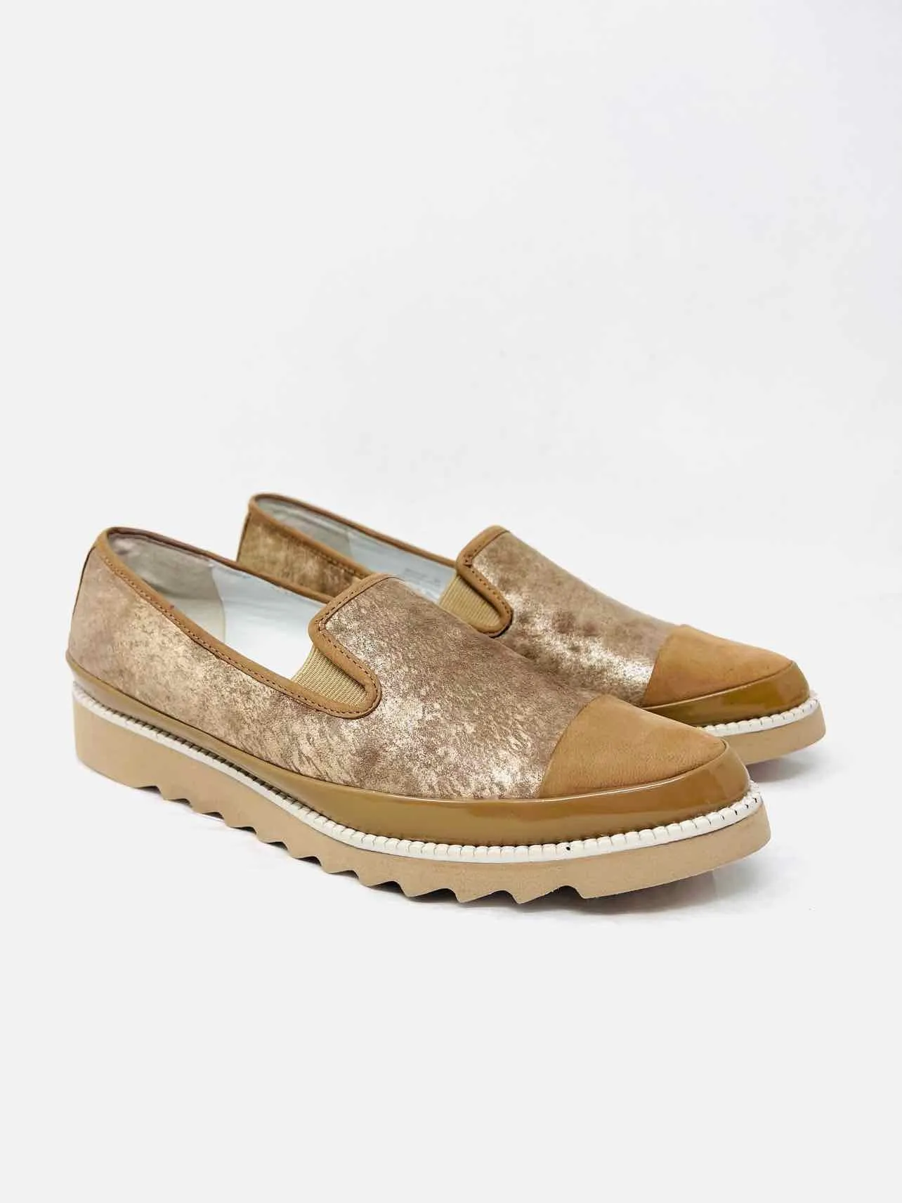 Chaussures de marque Donald Pliner Taille 8 Marron Clair Métallisé à Enfilage Rapide