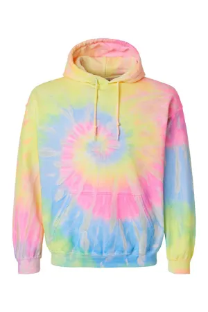 Dyenomite Mens Blended Tie Dyed Hooded Sweatshirt Hoodie w/ Pouch Pocket - Dayglo