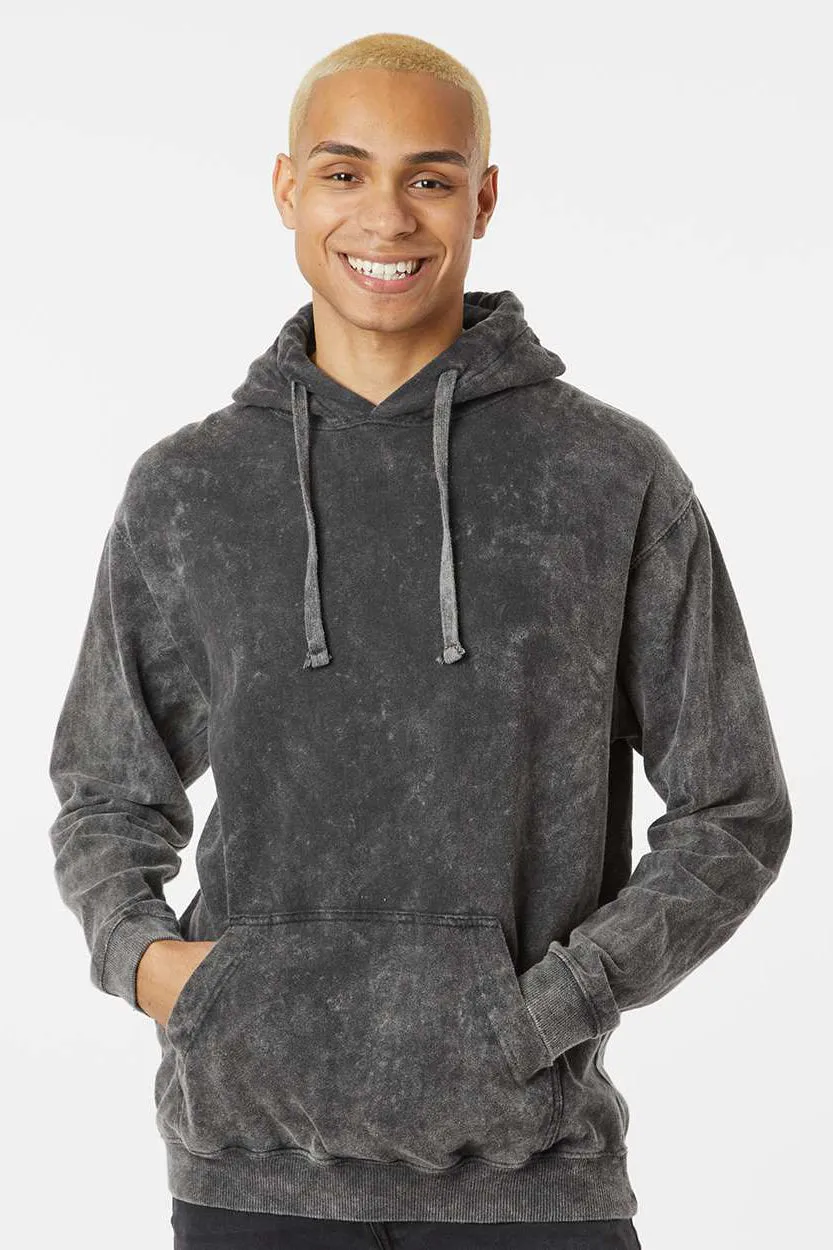 Dyenomite Sweat à capuche premium en polaire pour hommes avec poche kangourou - Lavage minéral gris
