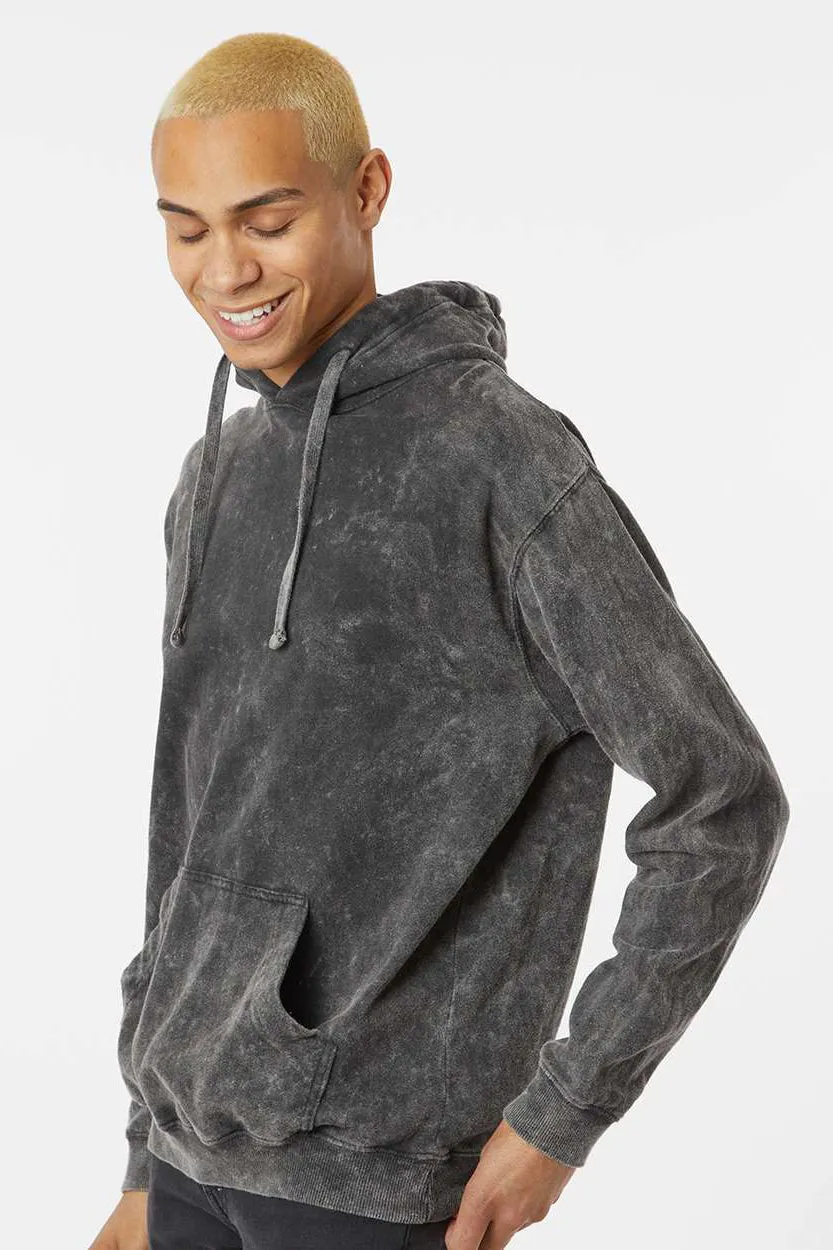 Dyenomite Sweat à capuche premium en polaire pour hommes avec poche kangourou - Lavage minéral gris
