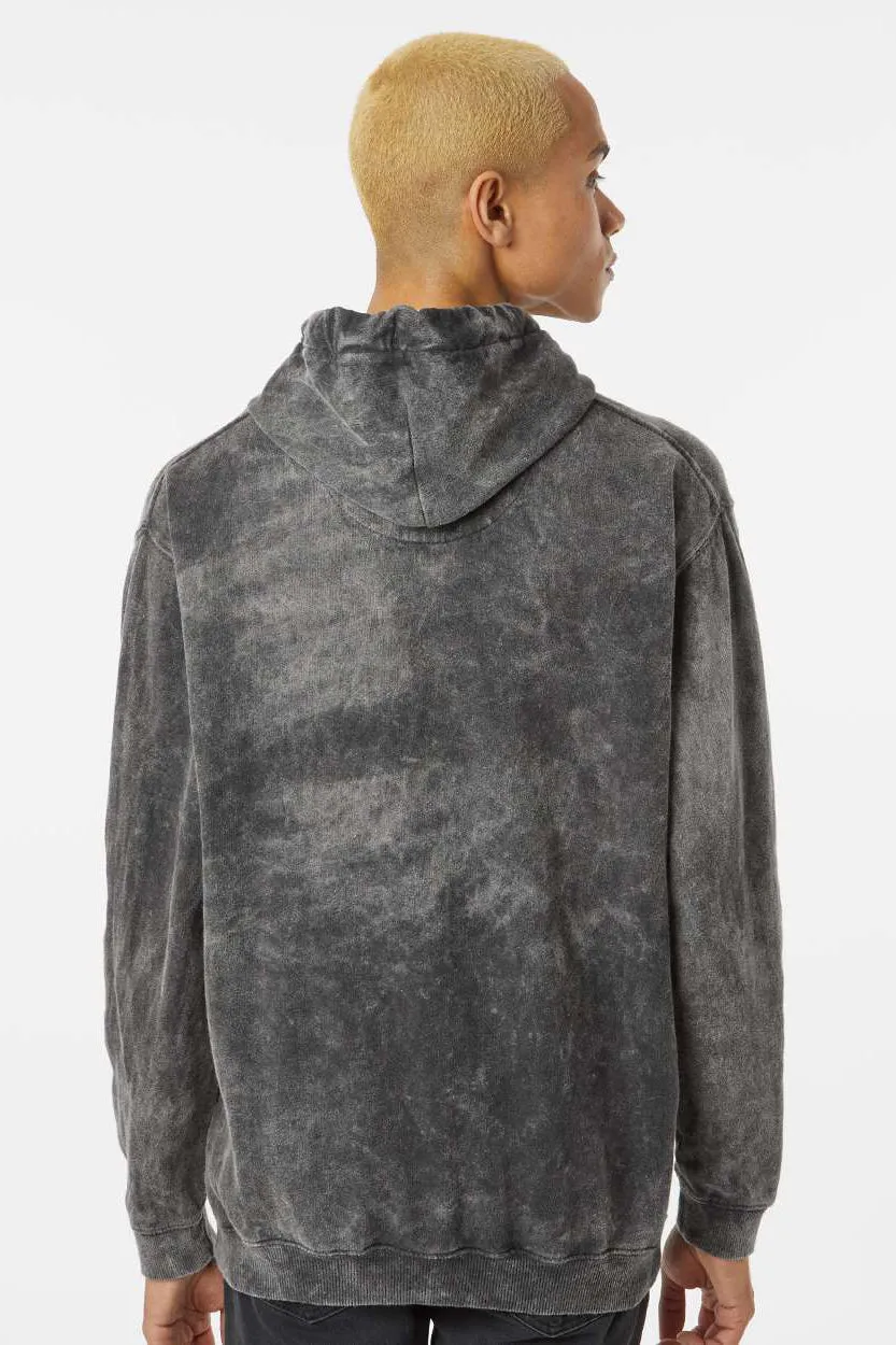 Dyenomite Sweat à capuche premium en polaire pour hommes avec poche kangourou - Lavage minéral gris