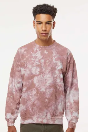 Dyenomite Mens Tie Dyed Crewneck Sweatshirt - Copper Crystal