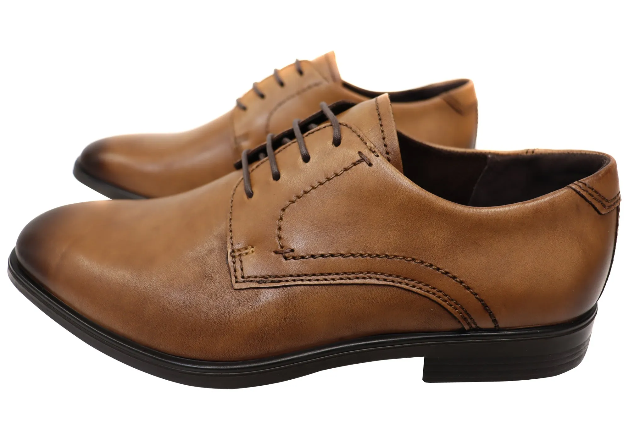 ECCO Chaussures habillées confortables en cuir pour homme Melbourne à lacets