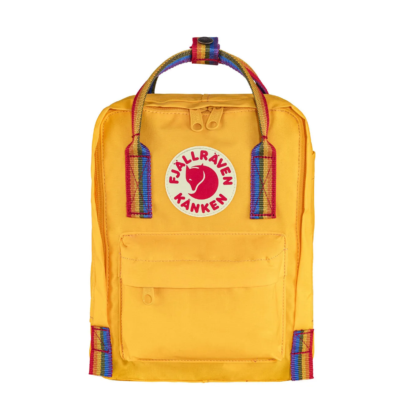 Sac à dos Fjallraven Kanken Rainbow Mini Jaune chaud / Motif arc-en-ciel Sacs Fjällräven Kånken