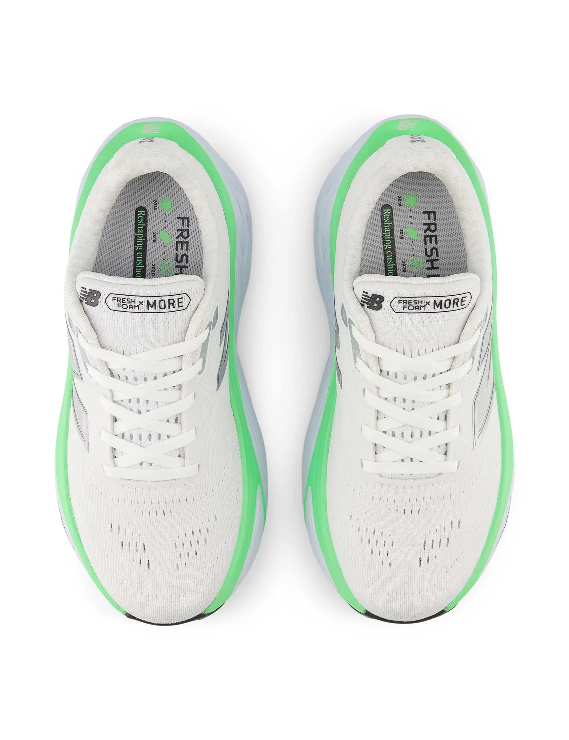 Chaussures Fresh Foam X More v5 - Blanc/Bleu Glace/Jade Électrique