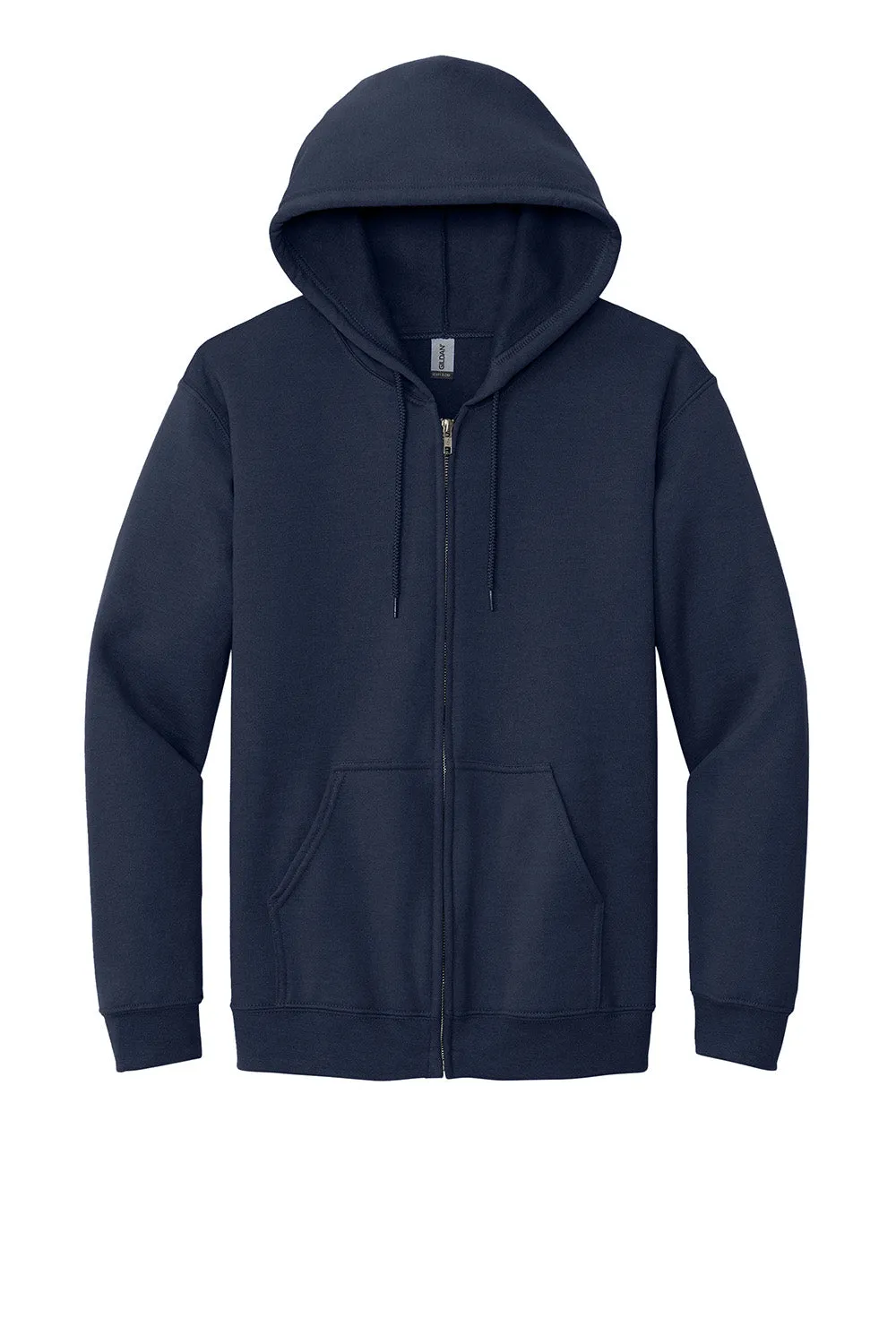 Gildan Sweat à capuche résistant aux pilules avec fermeture éclair complète et poches - Bleu marine