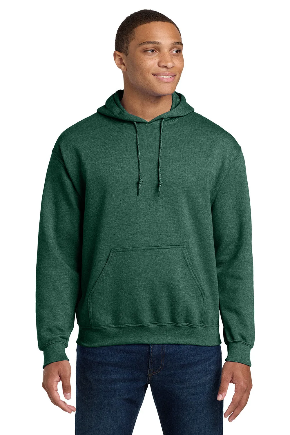Gildan Sweat à capuche résistant aux pilules pour hommes avec poche kangourou - Vert foncé chiné