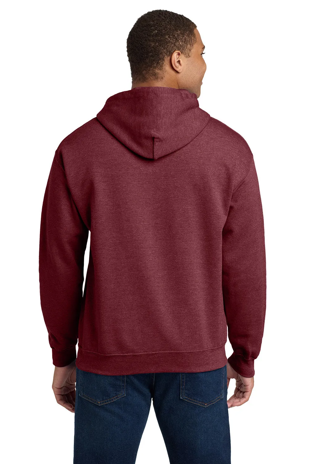 Gildan Sweat à capuche résistant aux pilules pour hommes avec poche kangourou - Marron foncé chiné