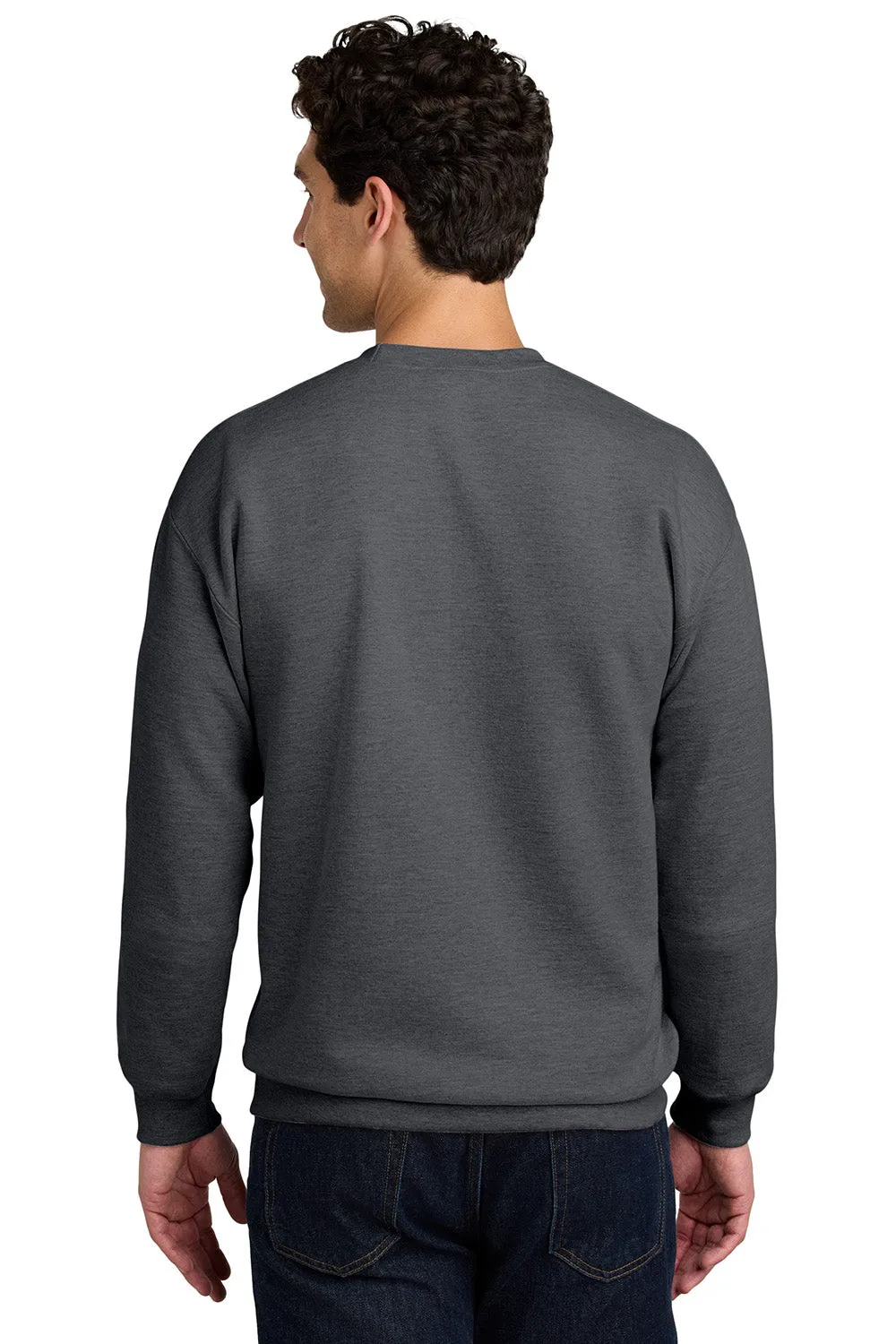 Gildan Sweat-shirt à col rond pour homme - Gris foncé chiné