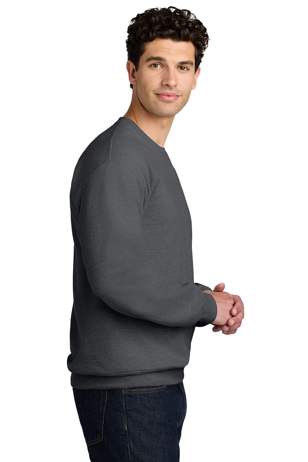 Gildan Sweat-shirt à col rond pour homme - Gris foncé chiné