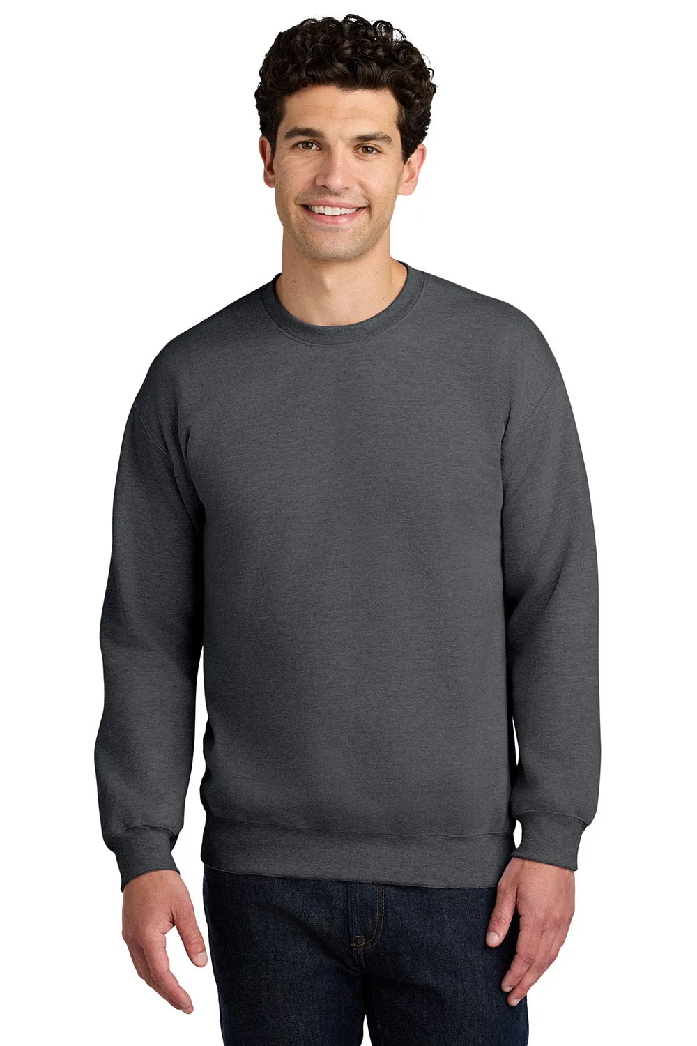 Gildan Sweat-shirt à col rond pour homme - Gris foncé chiné