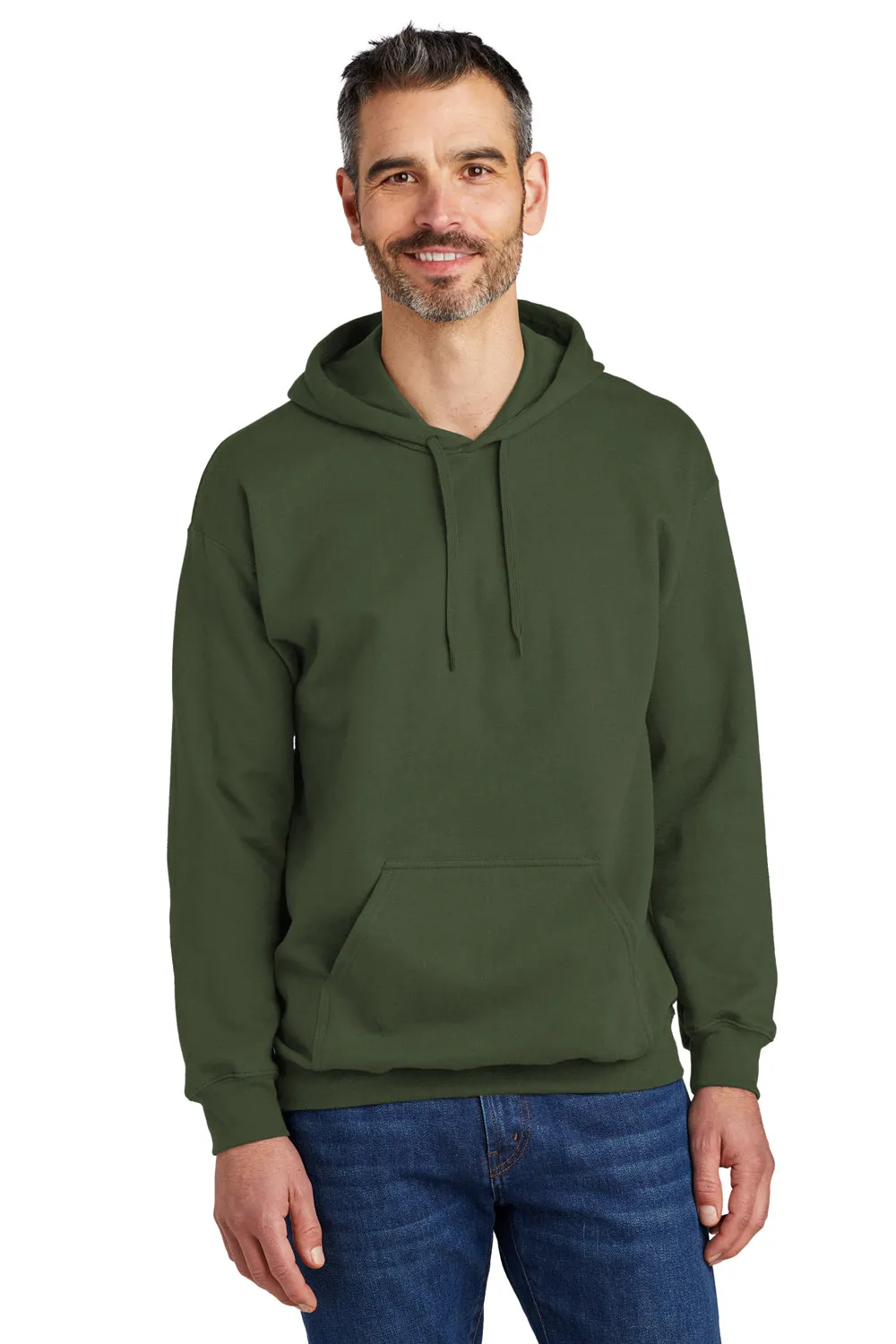 Gildan Sweat à capuche pour hommes avec poche kangourou - Vert militaire