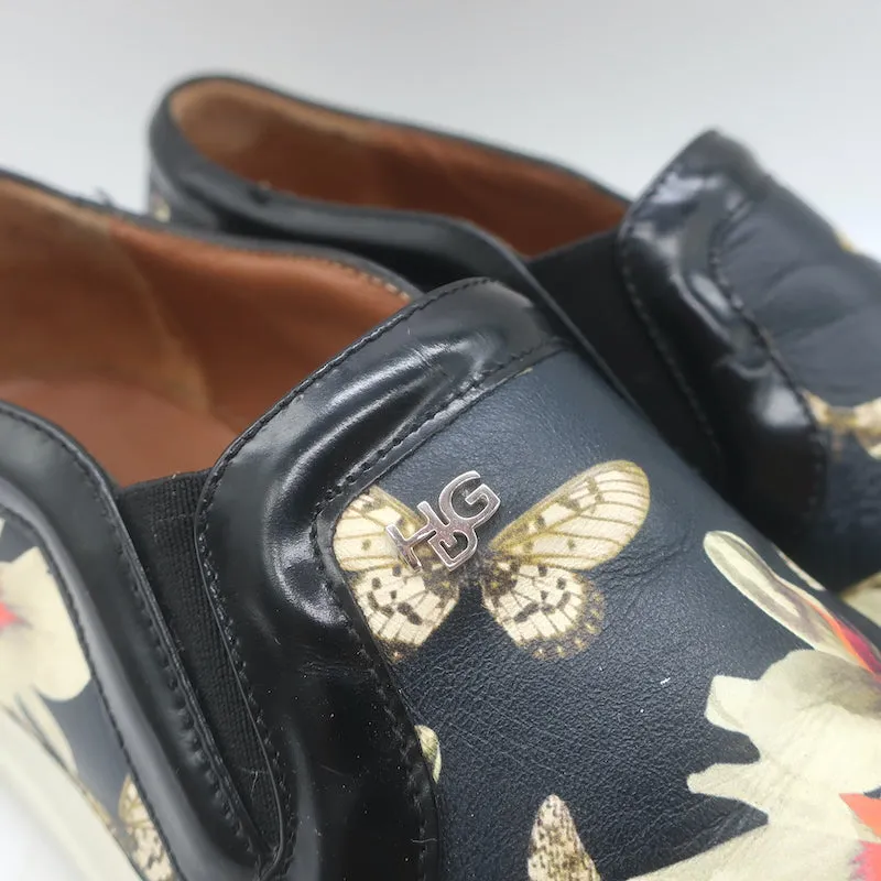 Givenchy Basket Slip-On Skate Imprimé Magnolia Noir Cuire Taille 40