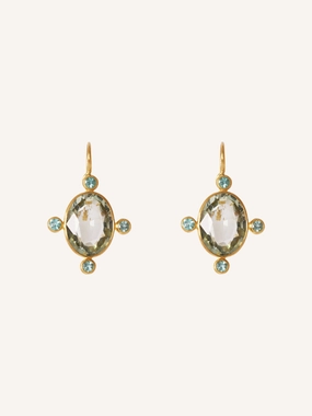 Green Quartz & Apatite Earrings