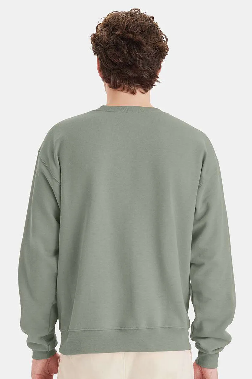 Hanes Sweat-shirt à col rond en polaire résistante aux boulettes Pro XP avec impression éco-responsable pour homme - Vert délavé