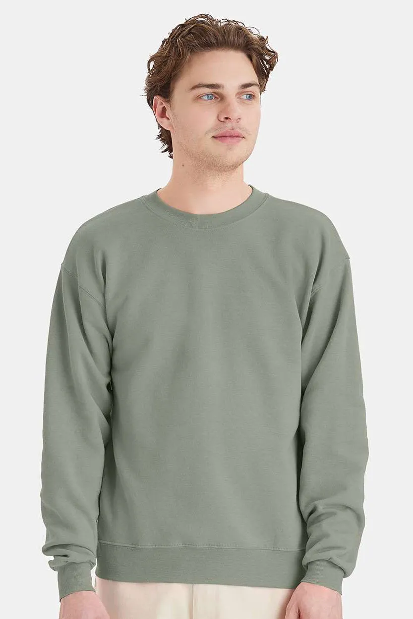 Hanes Sweat-shirt à col rond en polaire résistante aux boulettes Pro XP avec impression éco-responsable pour homme - Vert délavé