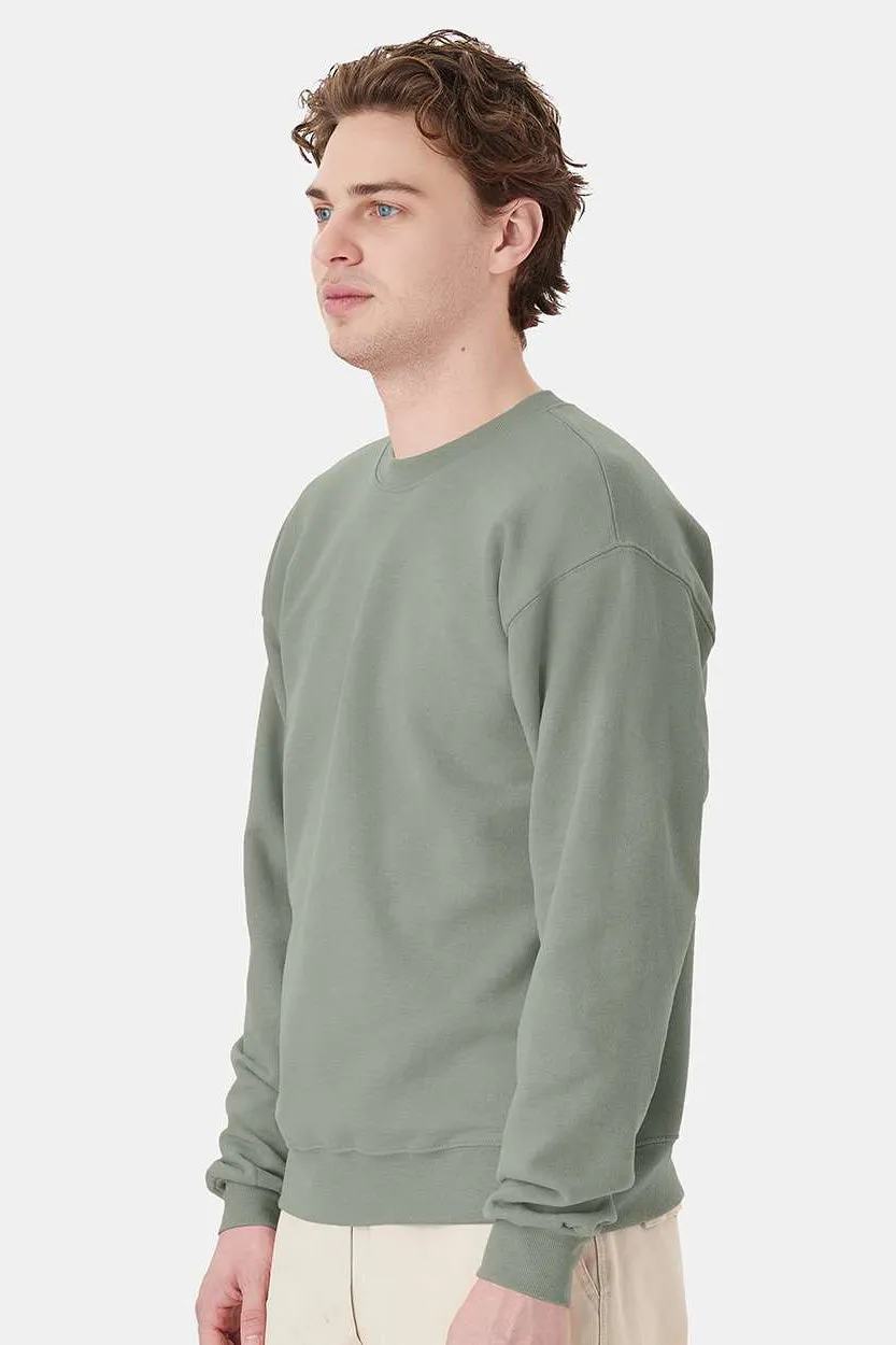 Hanes Sweat-shirt à col rond en polaire résistante aux boulettes Pro XP avec impression éco-responsable pour homme - Vert délavé