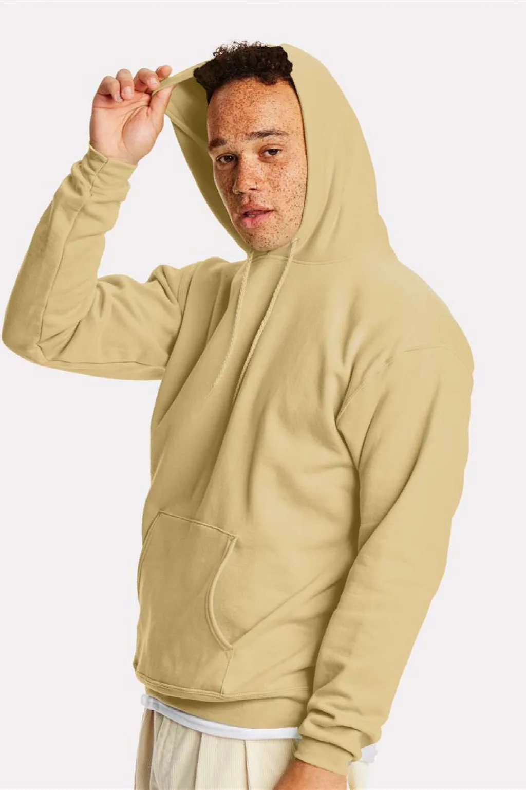 Hanes Sweat à capuche pour hommes EcoSmart Print Pro XP résistant aux boules de lavage avec poche kangourou - Or athlétique