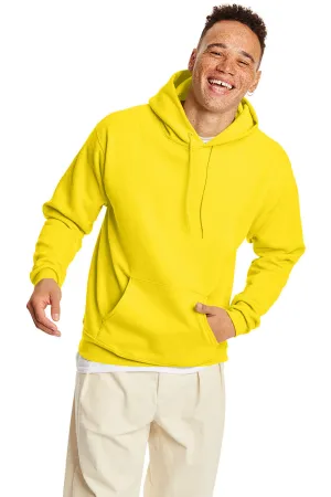Hanes Mens EcoSmart Print Pro XP Pill Resistant Hooded Sweatshirt Hoodie w/ Pouch Pocket - Athletic Yellow