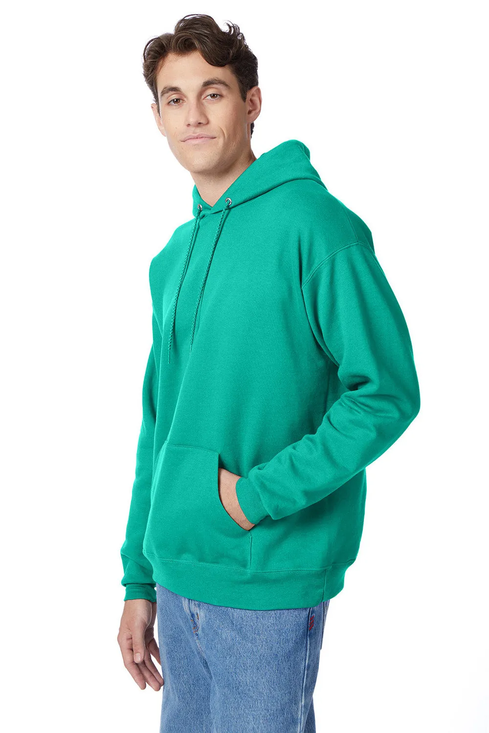 Hanes Sweat à capuche pour hommes EcoSmart Print Pro XP résistant aux boulochages avec poche kangourou - Vert Kelly