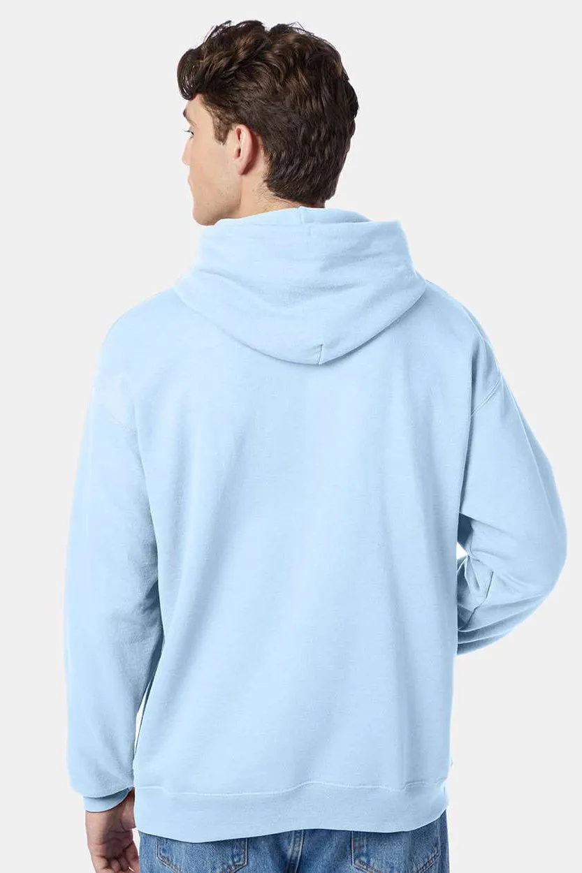 Hanes Sweat à capuche pour hommes EcoSmart Print Pro XP résistant aux boules de peluche avec poche kangourou - Bleu clair