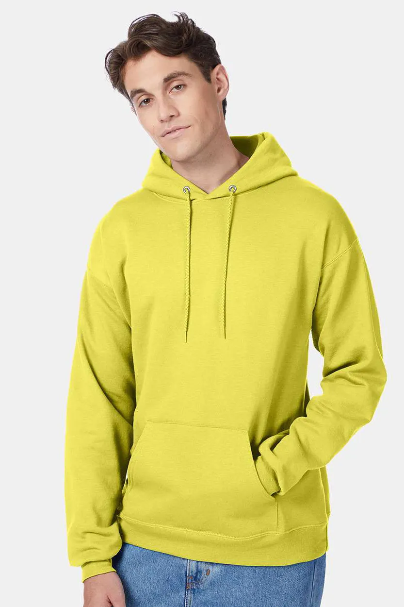 Hanes Sweat à capuche pour hommes EcoSmart Print Pro XP résistant aux boules de peluche avec poche kangourou - Jaune