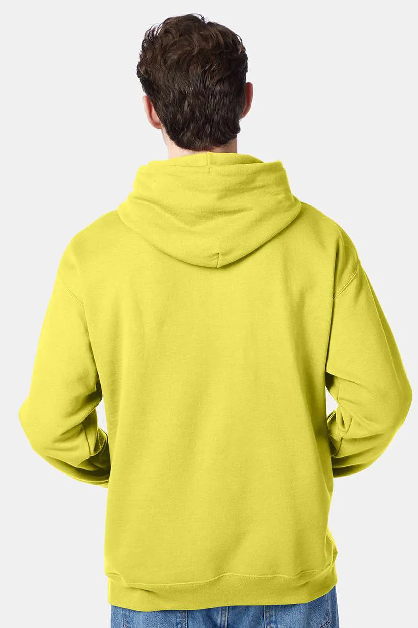 Hanes Sweat à capuche pour hommes EcoSmart Print Pro XP résistant aux boules de peluche avec poche kangourou - Jaune