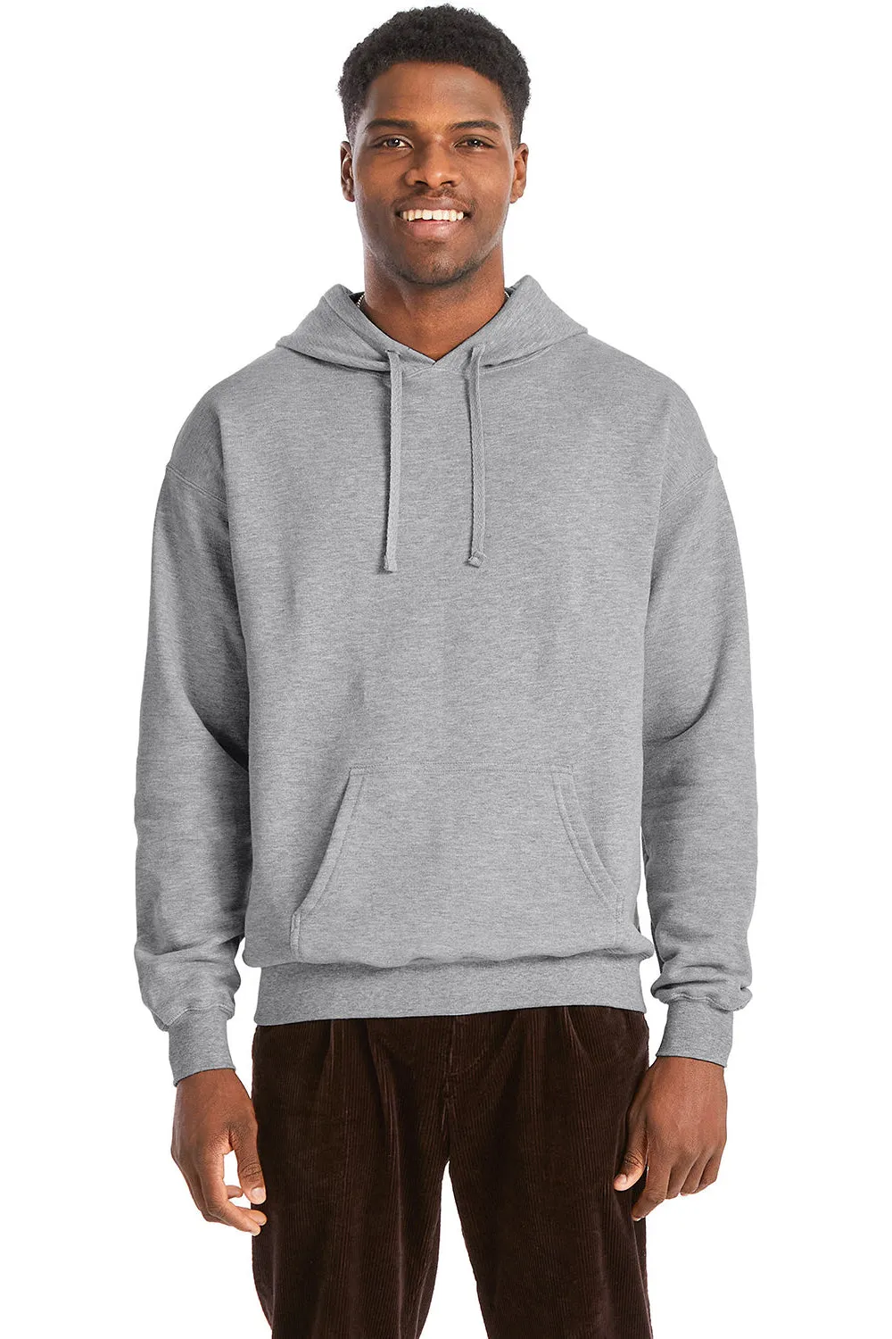 Hanes Sweat à capuche pour hommes avec poche kangourou - Gris acier clair