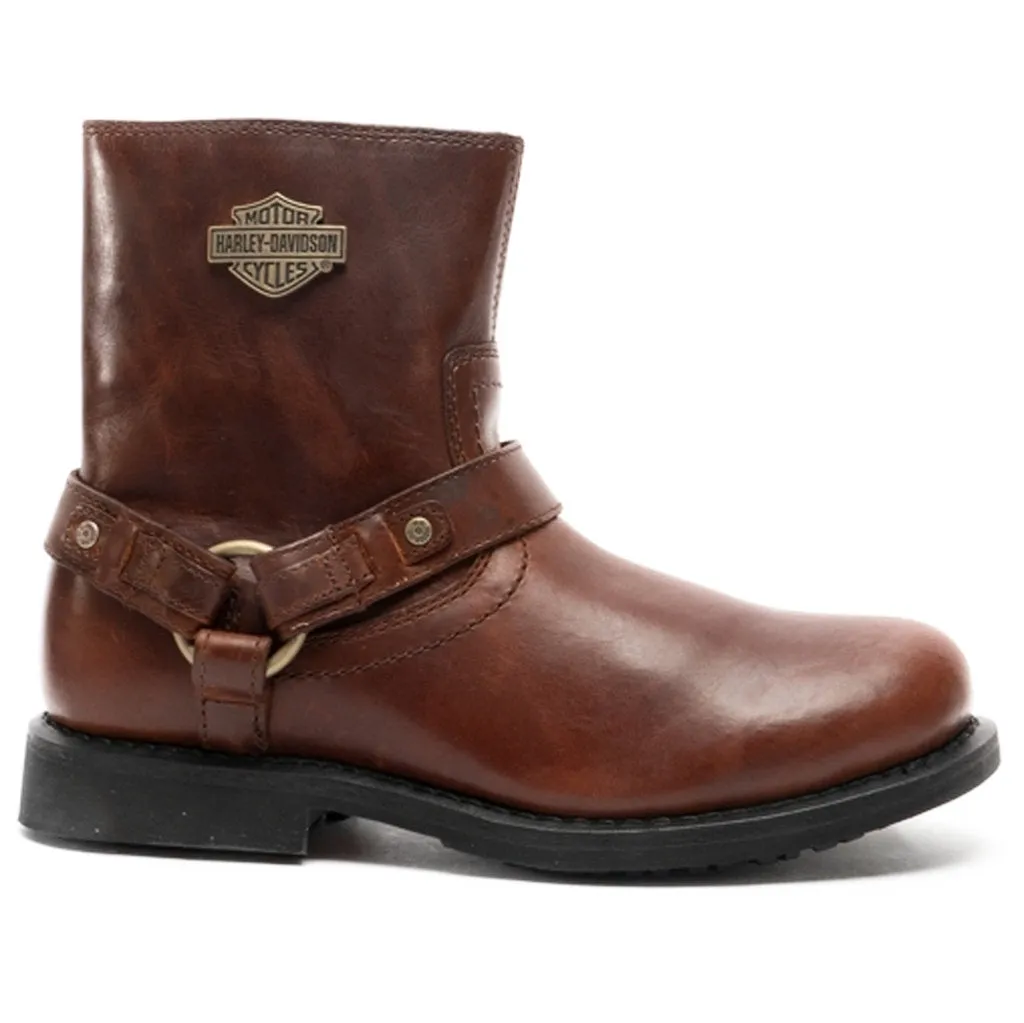 Bottes de moto Harley Davidson Scout en cuir pleine fleur pour hommes avec harnais