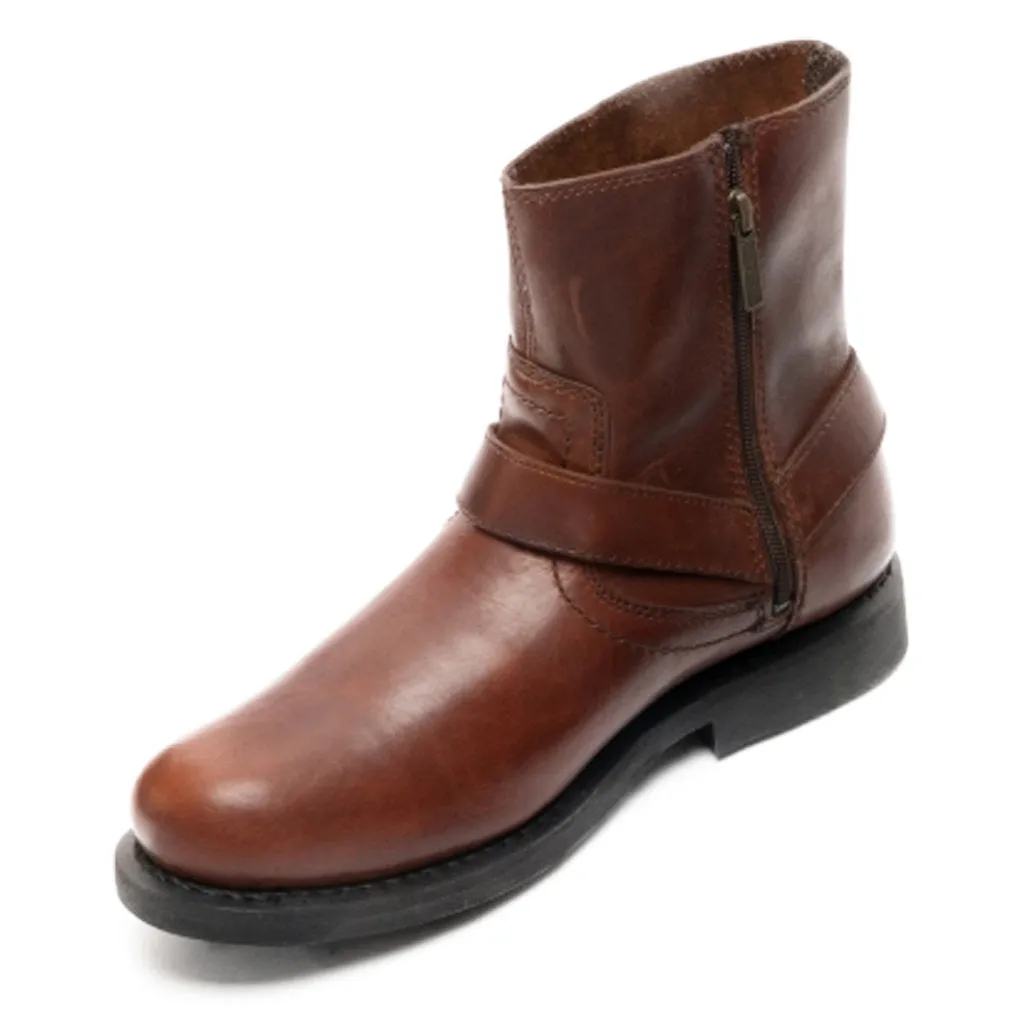 Bottes de moto Harley Davidson Scout en cuir pleine fleur pour hommes avec harnais