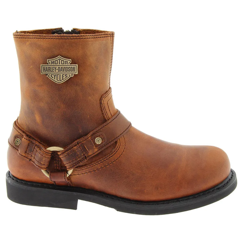 Bottes de moto Harley Davidson Scout en cuir pleine fleur pour hommes avec harnais