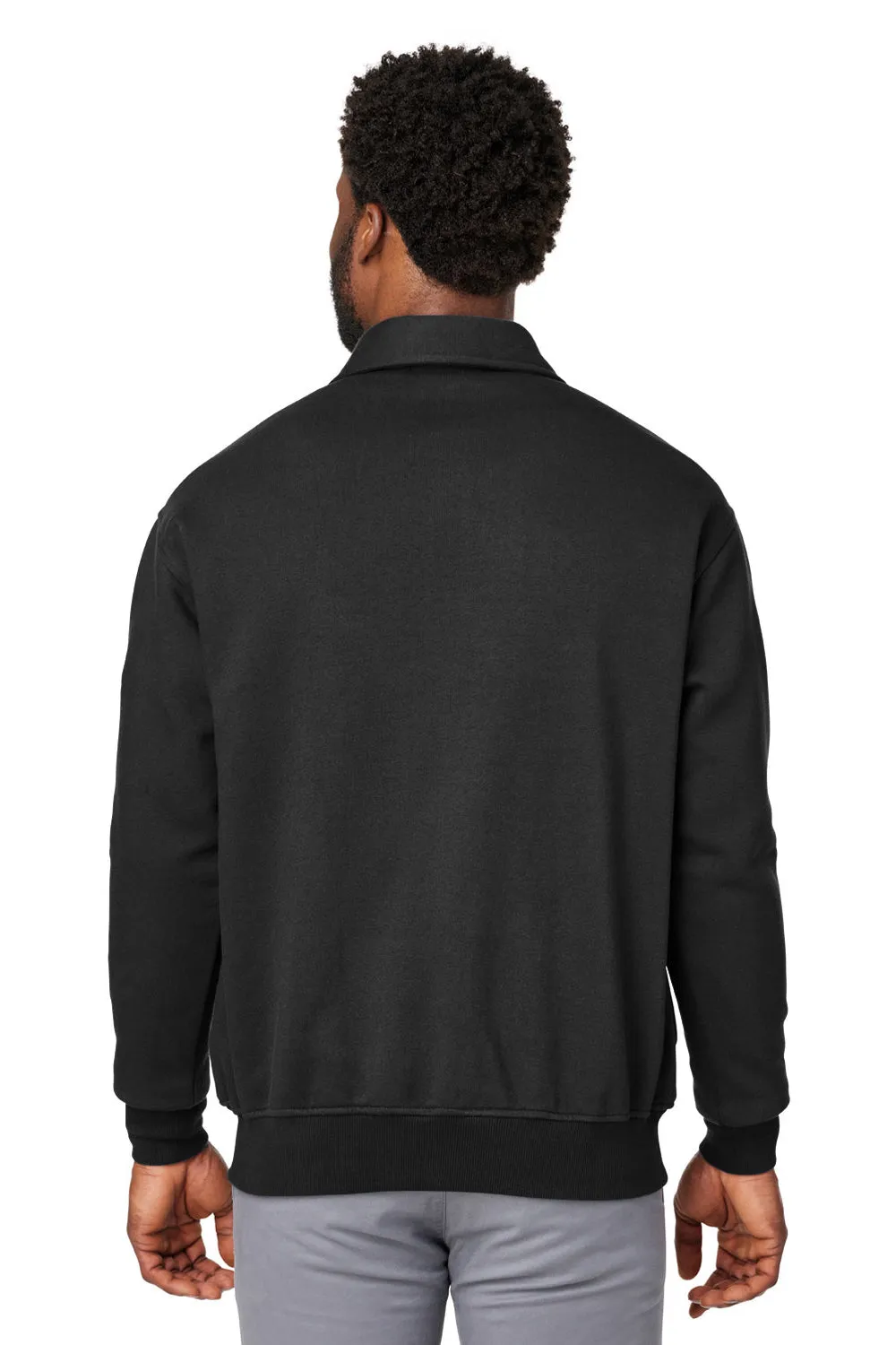 Pull à capuche 1/4 zip résistant à l'eau Harriton pour hommes avec poche - Noir