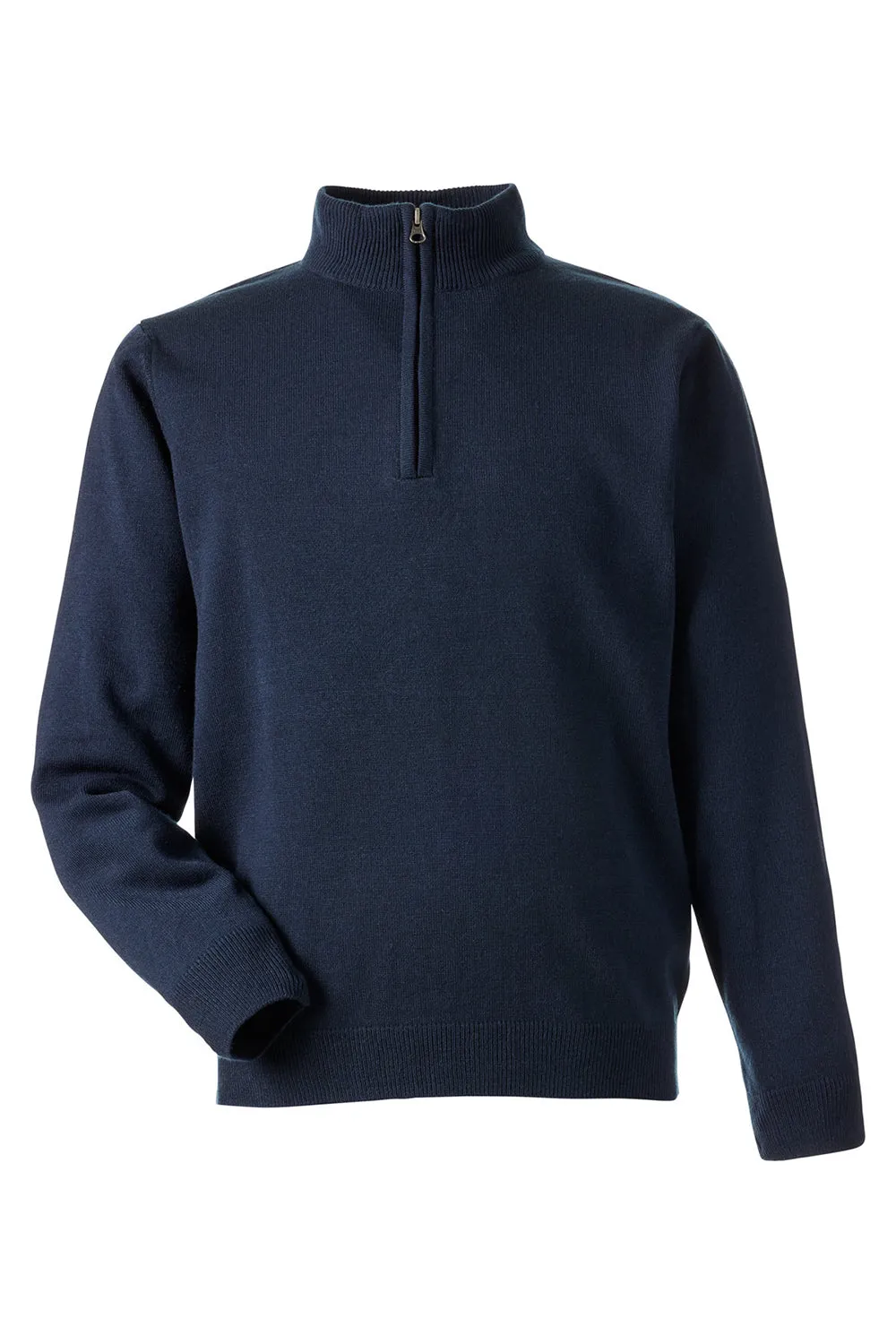 Pull sweat-shirt résistant aux pilules 1/4 zip Harriton pour hommes - Bleu marine foncé