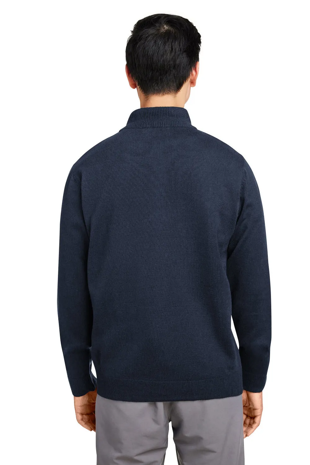 Pull sweat-shirt résistant aux pilules 1/4 zip Harriton pour hommes - Bleu marine foncé