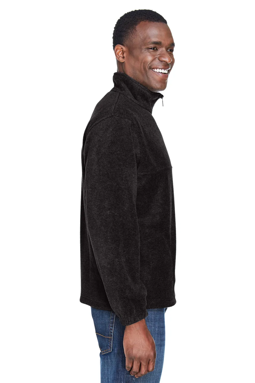 Pull à capuche 1/4 zip résistant aux pilules pour hommes Harriton avec poches - Noir