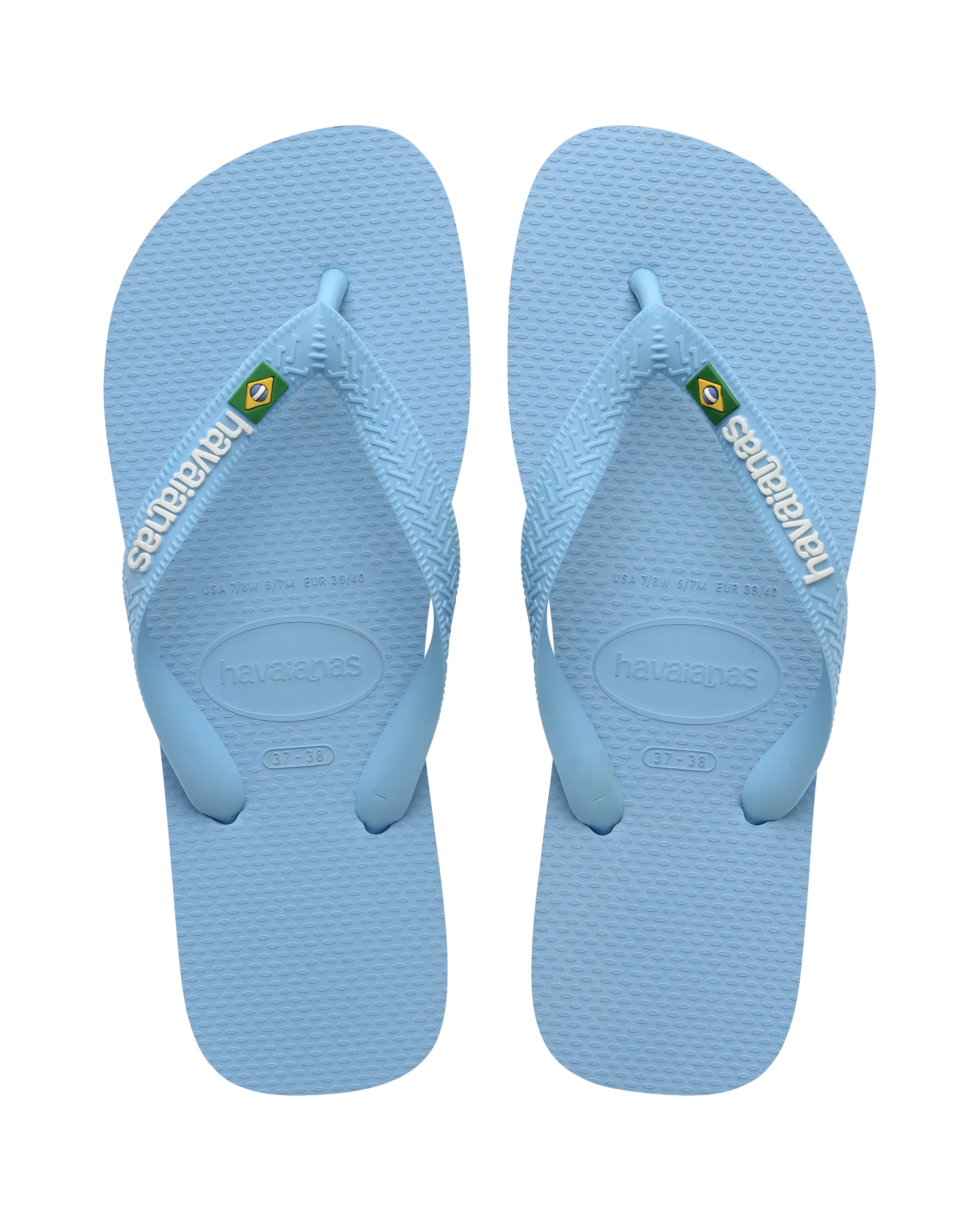 Tongues Havaianas Brésil Logo en Bleu Lavande et Blanc