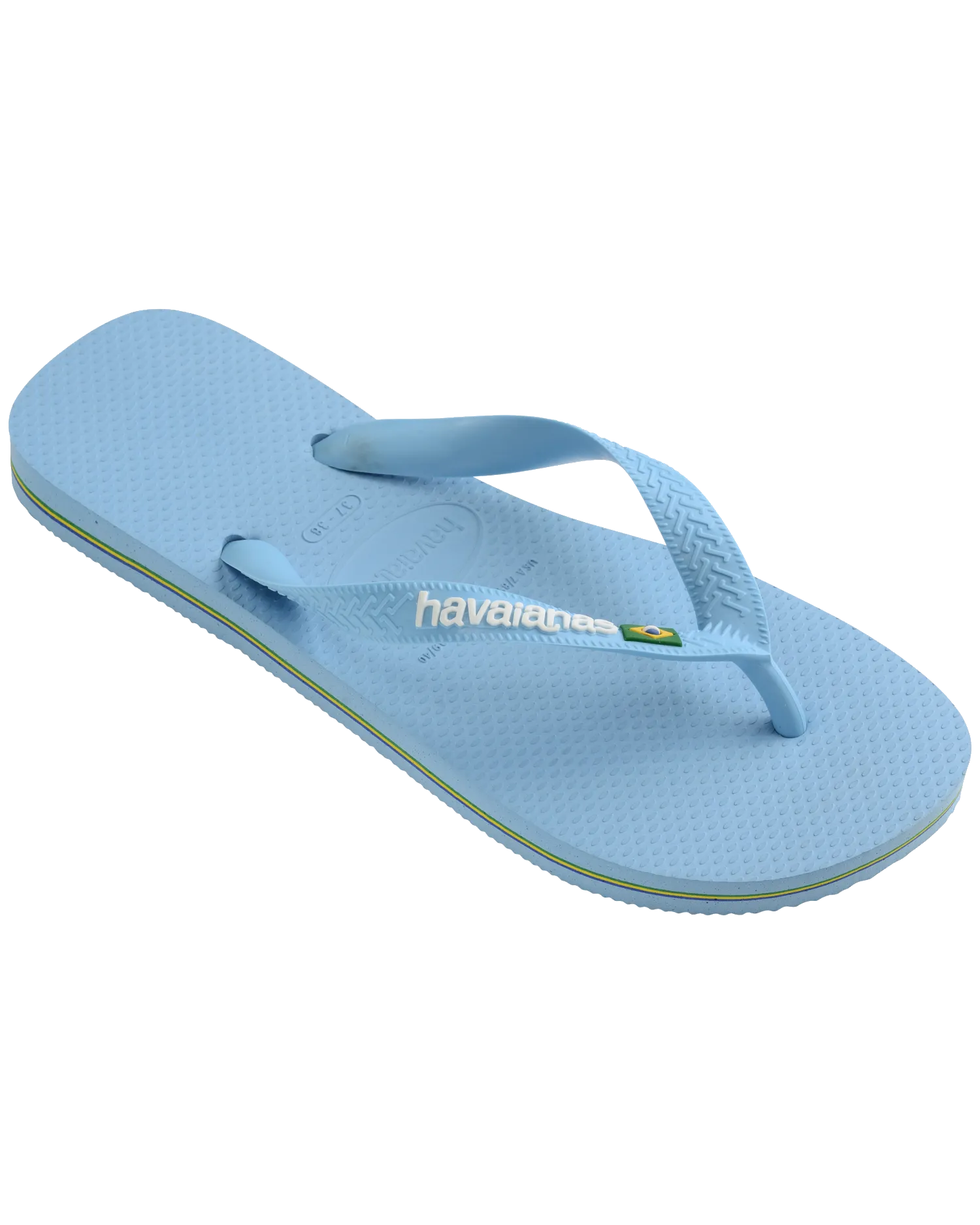 Tongues Havaianas Brésil Logo en Bleu Lavande et Blanc