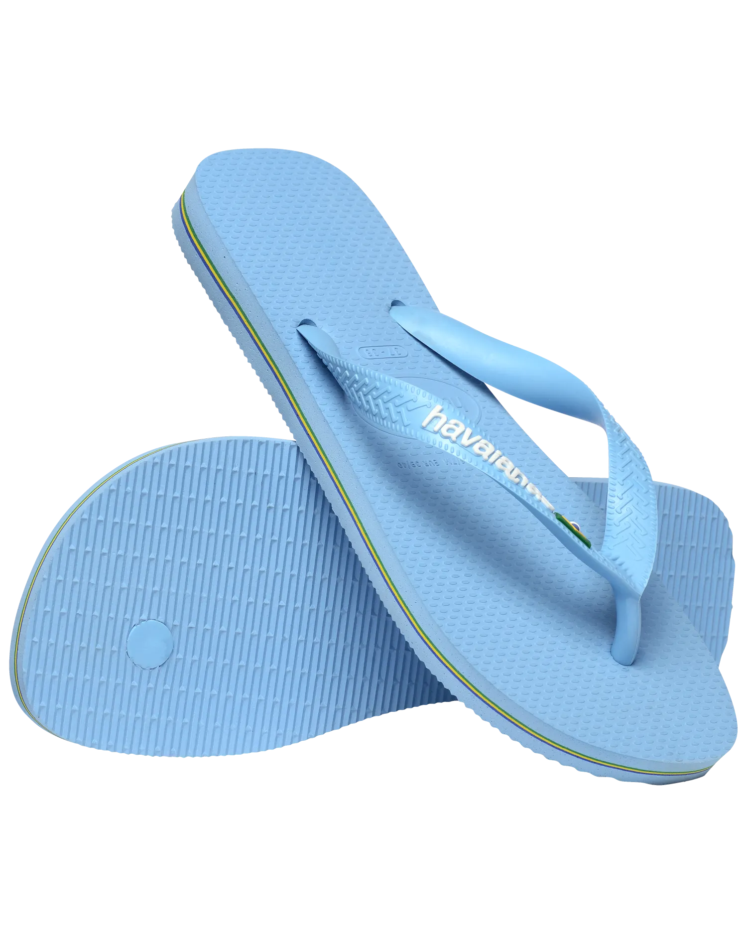 Tongues Havaianas Brésil Logo en Bleu Lavande et Blanc