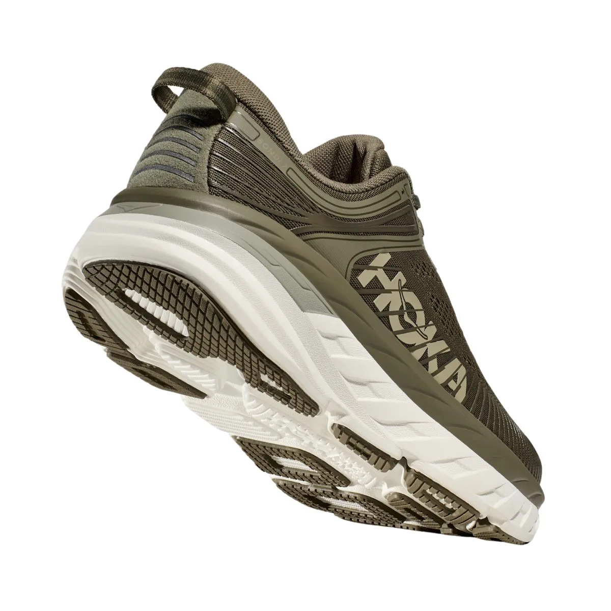 Hoka One One Bondi 7 Hommes Brume Olive/Blanc