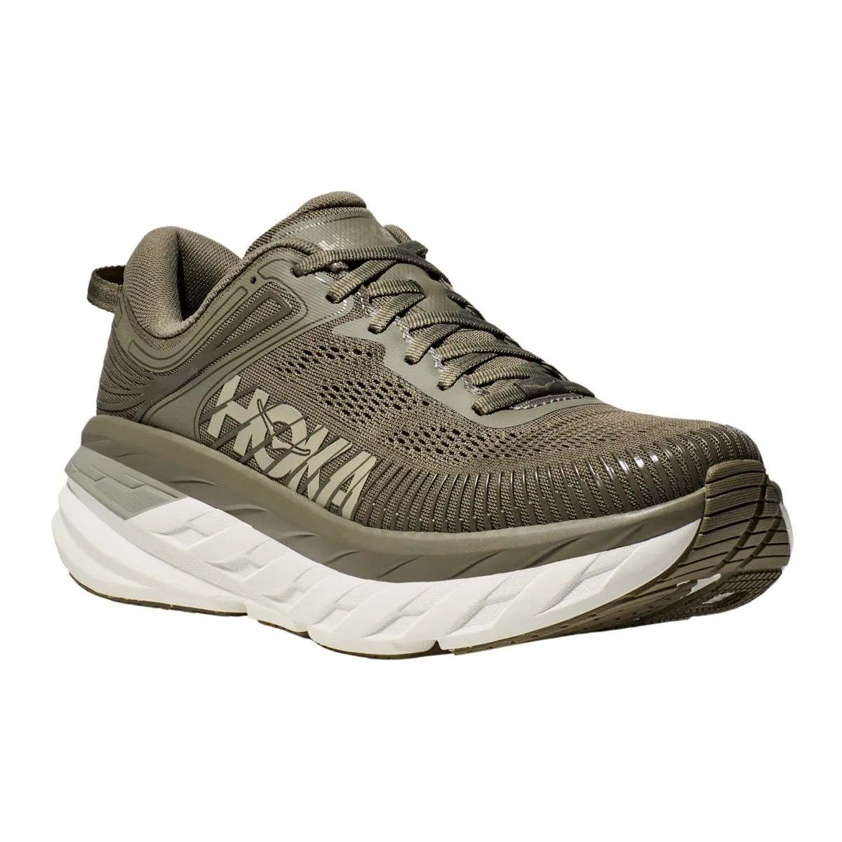 Hoka One One Bondi 7 Hommes Brume Olive/Blanc