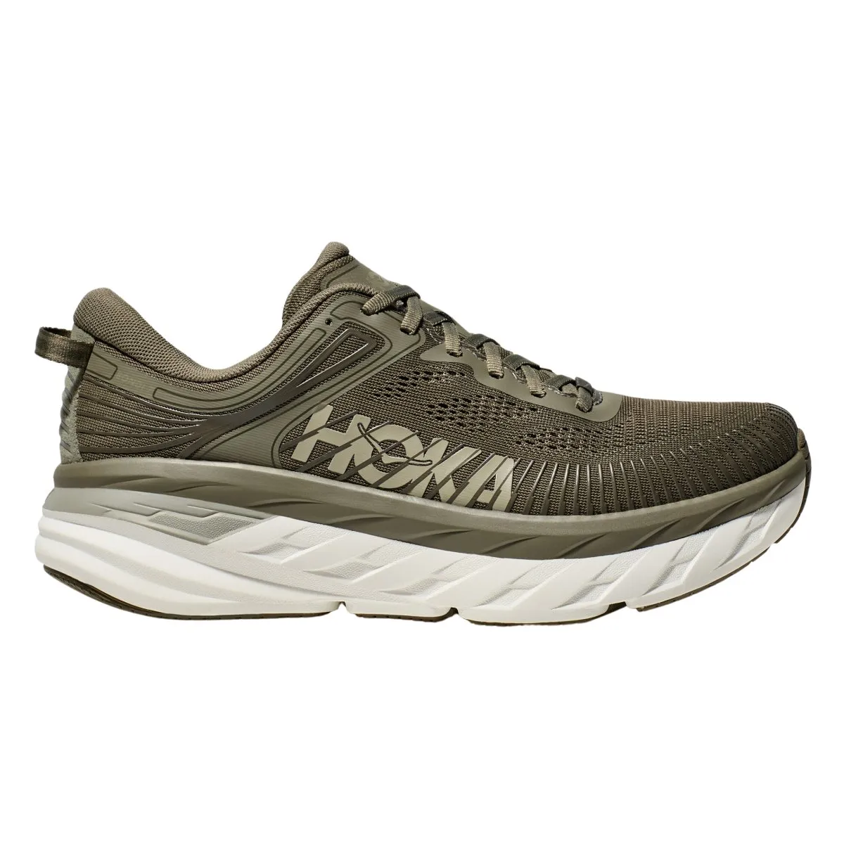 Hoka One One Bondi 7 Hommes Brume Olive/Blanc