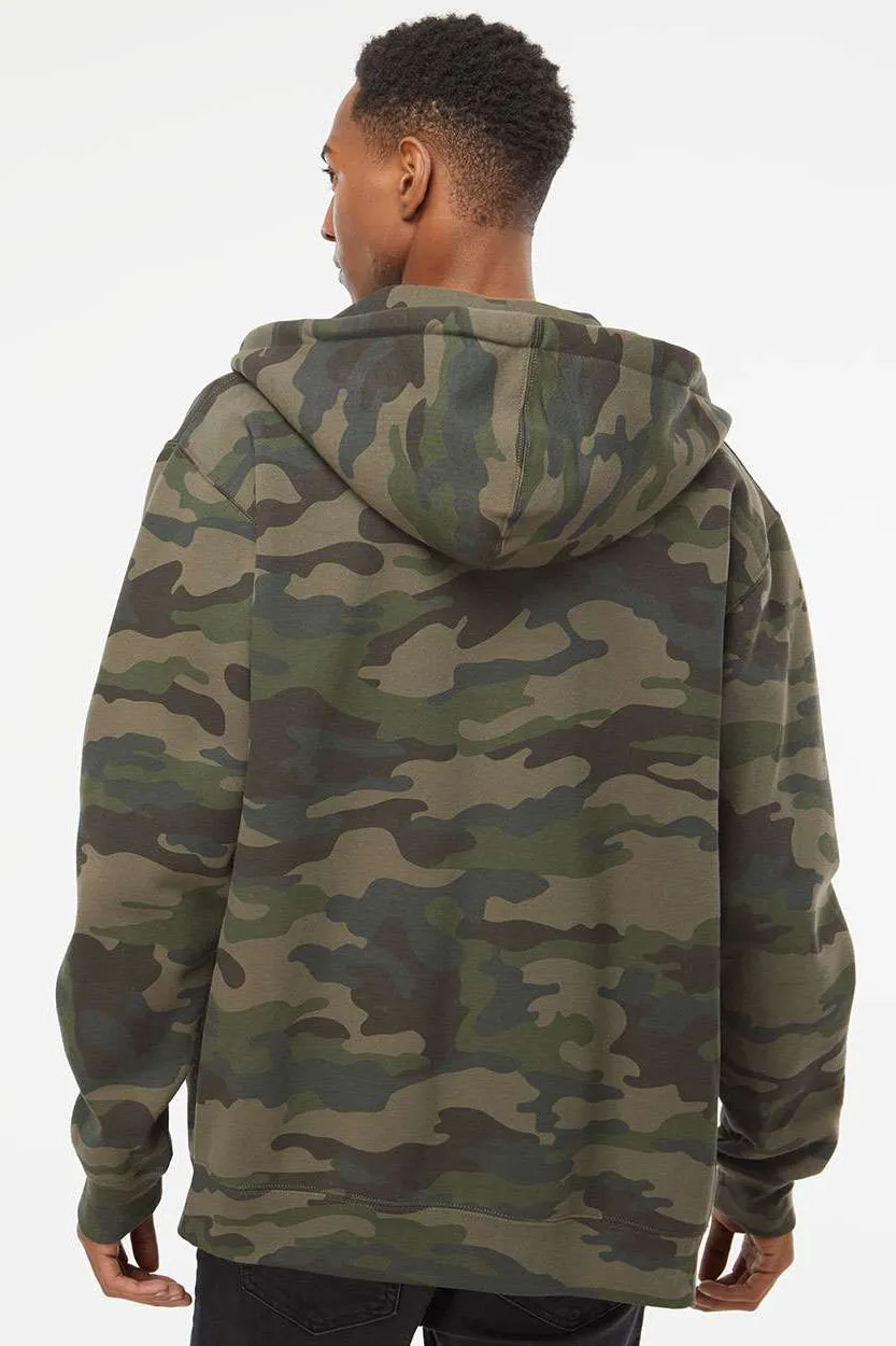 Veste à capuche indépendante pour hommes avec fermeture éclair complète et poches - Camouflage vert forêt