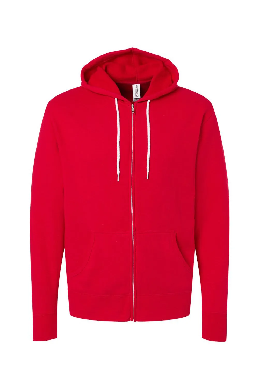 Veste à capuche indépendante pour hommes avec fermeture éclair complète et poches - Rouge