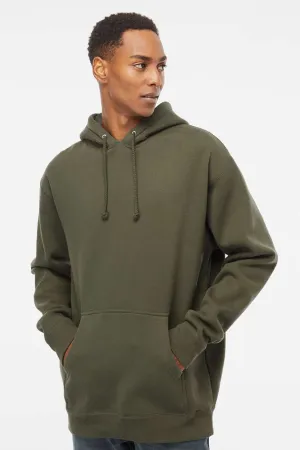 Independent Trading Company Mens Hooded Sweatshirt Hoodie w/ Pouch Pocket - Army Green