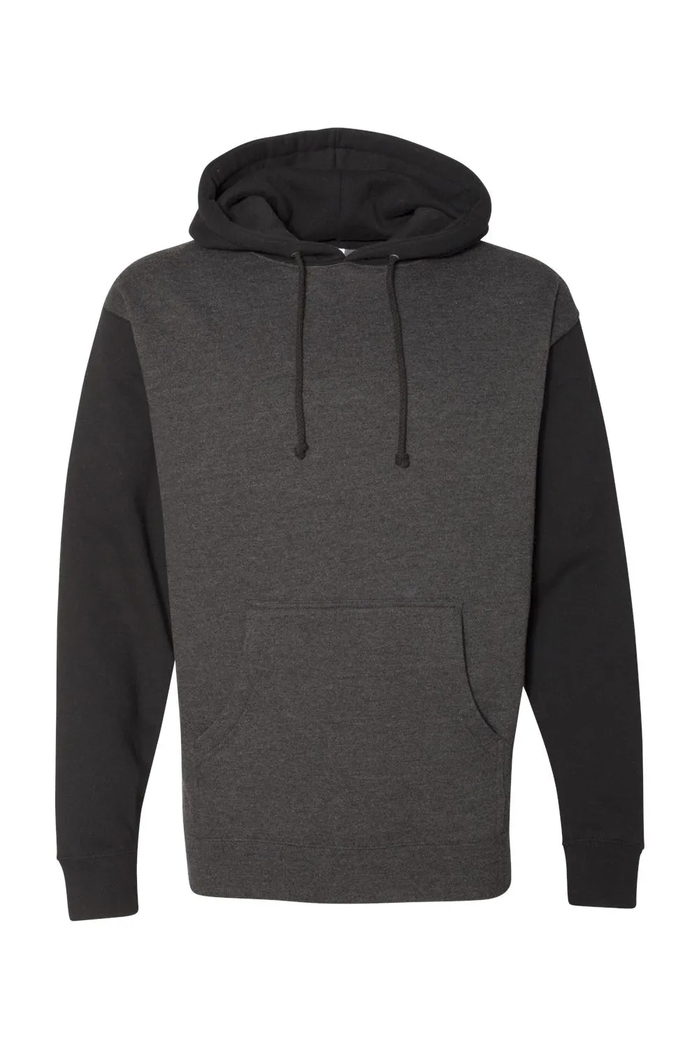 Veste à capuche indépendante pour hommes avec poche kangourou - Gris anthracite chiné/Noir