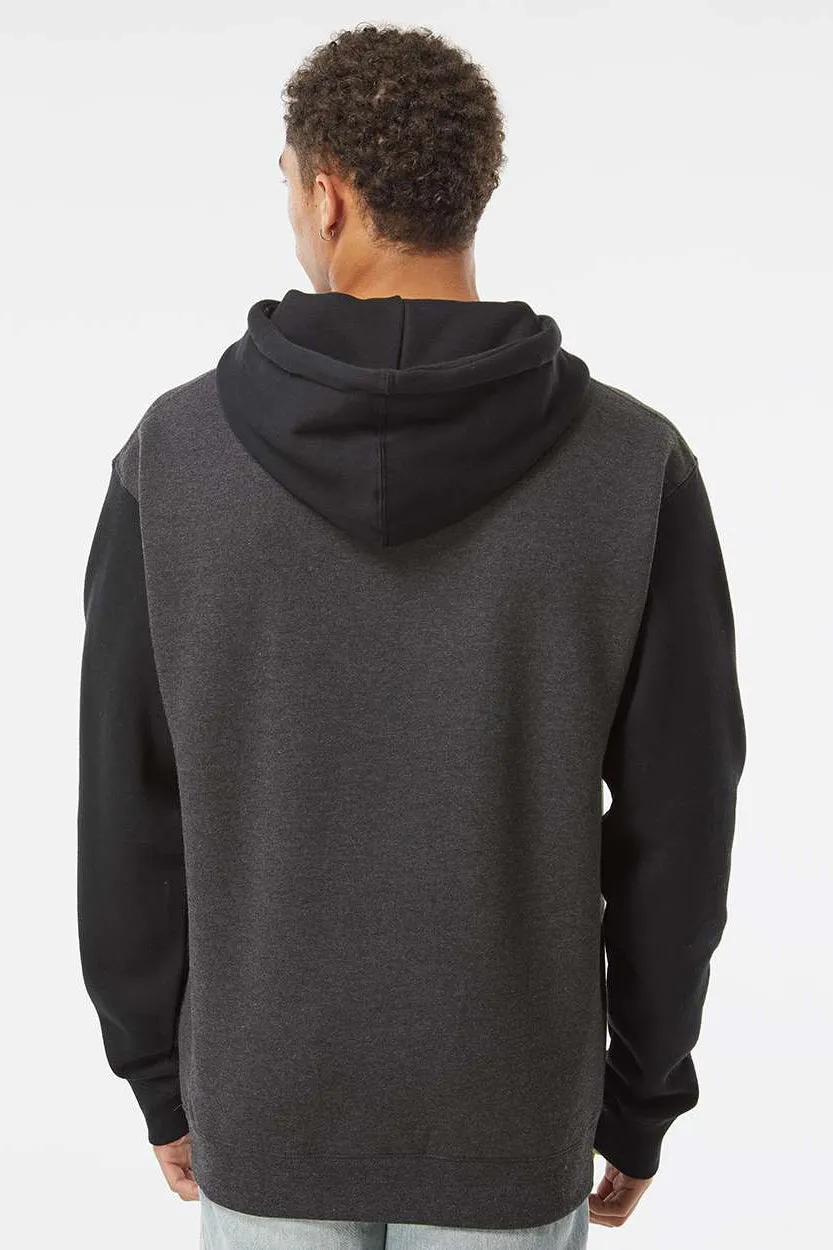 Veste à capuche indépendante pour hommes avec poche kangourou - Gris anthracite chiné/Noir